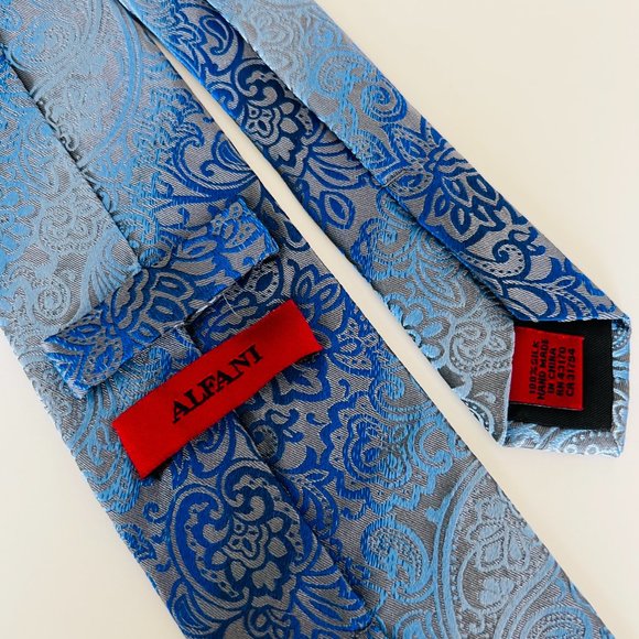 ALFANI 100% Silk Slim Tie EUC - Picture 2 of 3